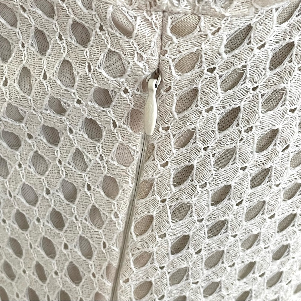 Listicle Size Small Off-The-Shoulder Open Weave Dress Lace Bell Sleeve Cream - Picture 7 of 14